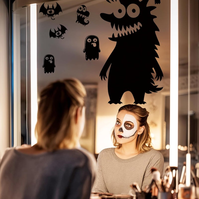 VAWcornic 5 Sheets 29 Pcs Giant Adorable Peeking Halloween Window Clings Naughty Monster Window Decal Stickers for Halloween Decoration Supply - Image 5